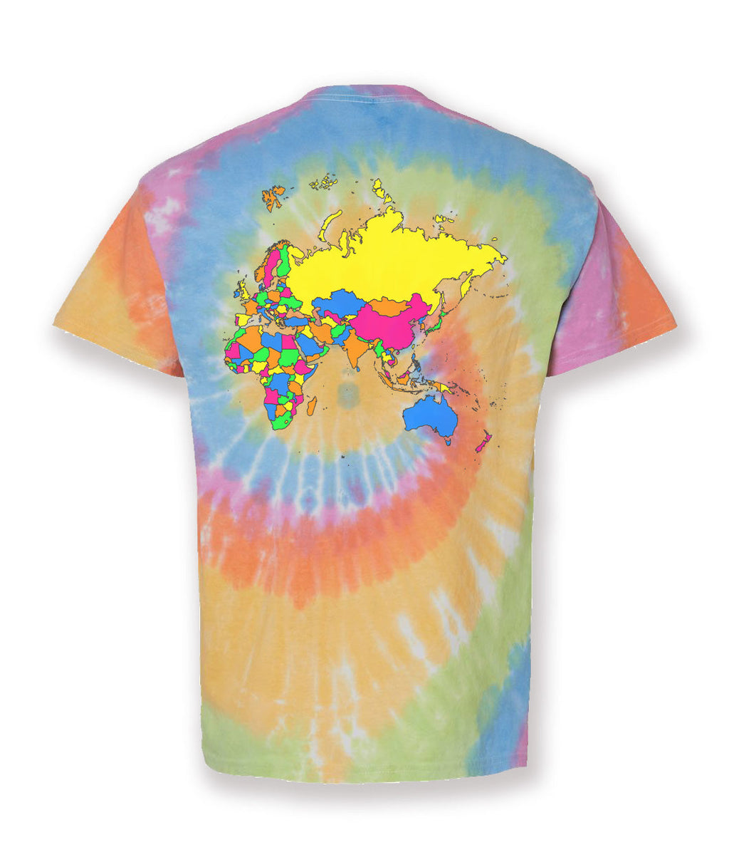World Map T-Shirt - Tie Dye
