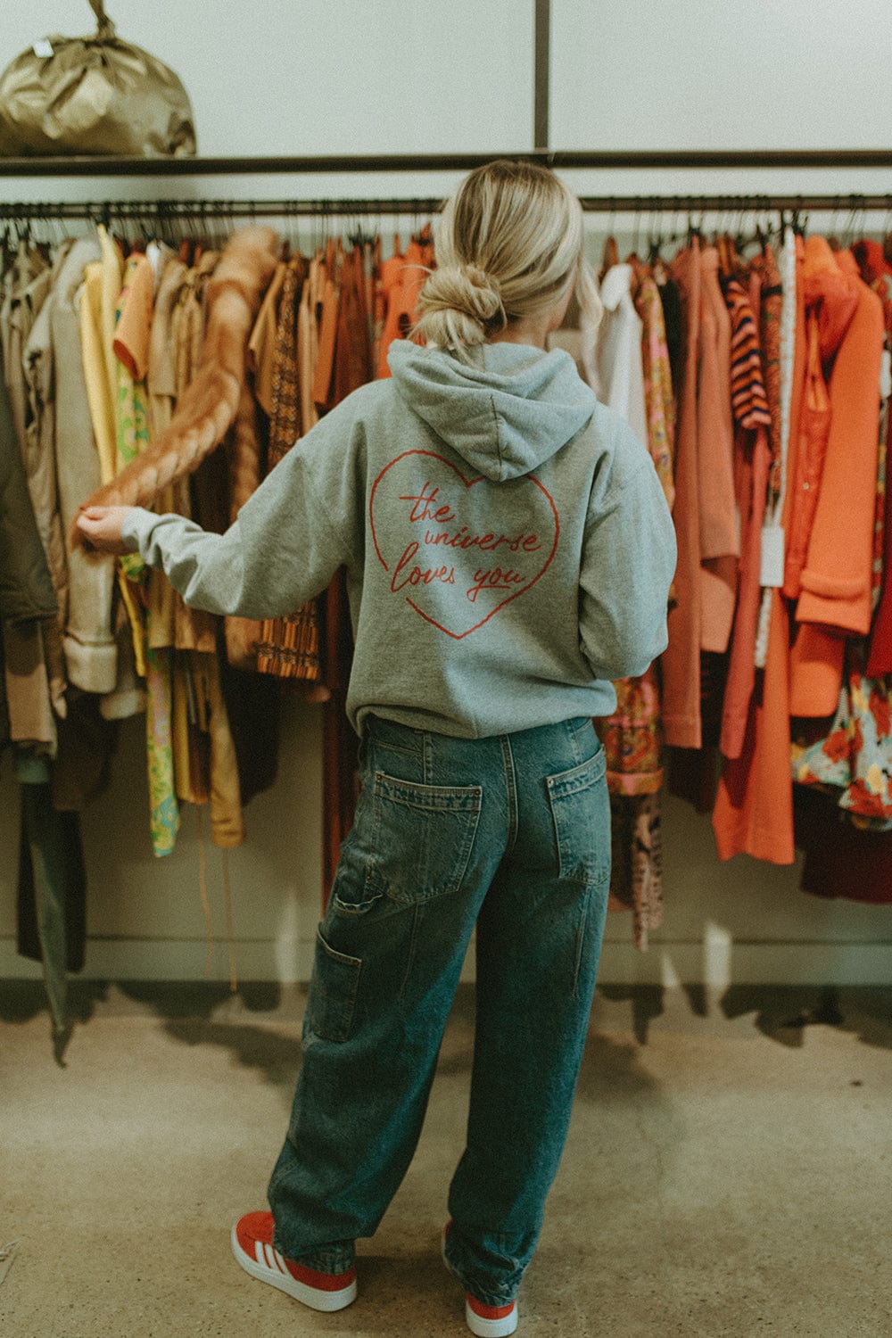Lauren Raymond: The Universe Loves You Light Grey Hoodie