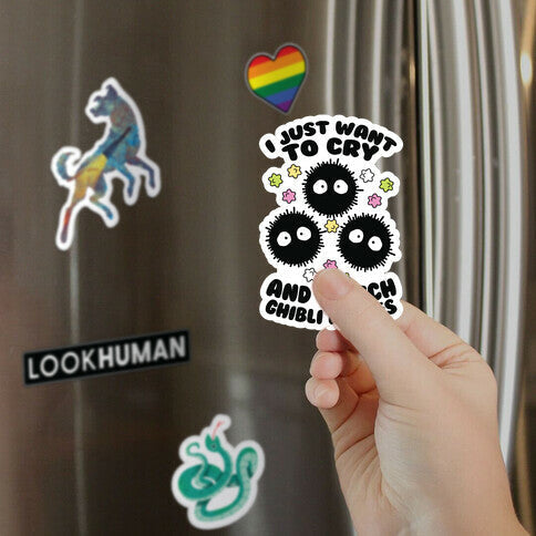 I Just Want To Cry And Watch Ghibli Movies Magnet