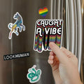 Caught A Vibe Retro Rainbow Magnet