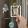 Rise And Shine Smiley Face Groovy Aesthetic Magnet