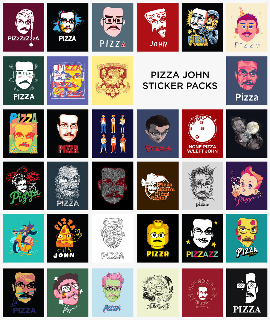 Pizza John Sticker Packs