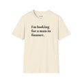 I'm looking for a man in finance tee