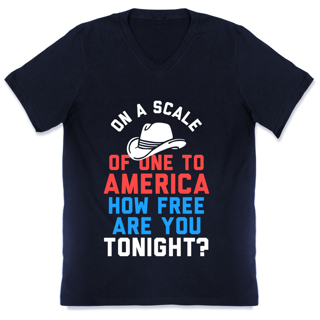 On a Scale of One To America (White Ink) V-Neck