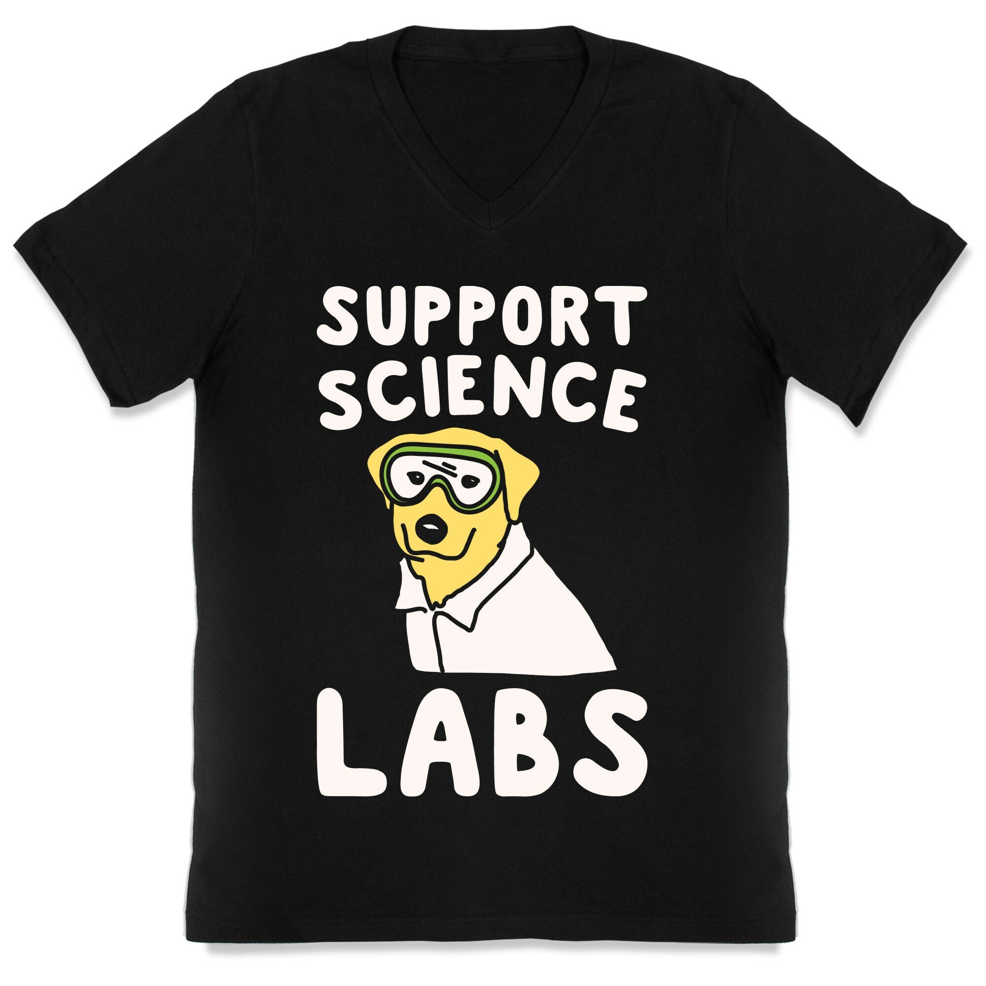 Support Science Labs White Print V-Neck