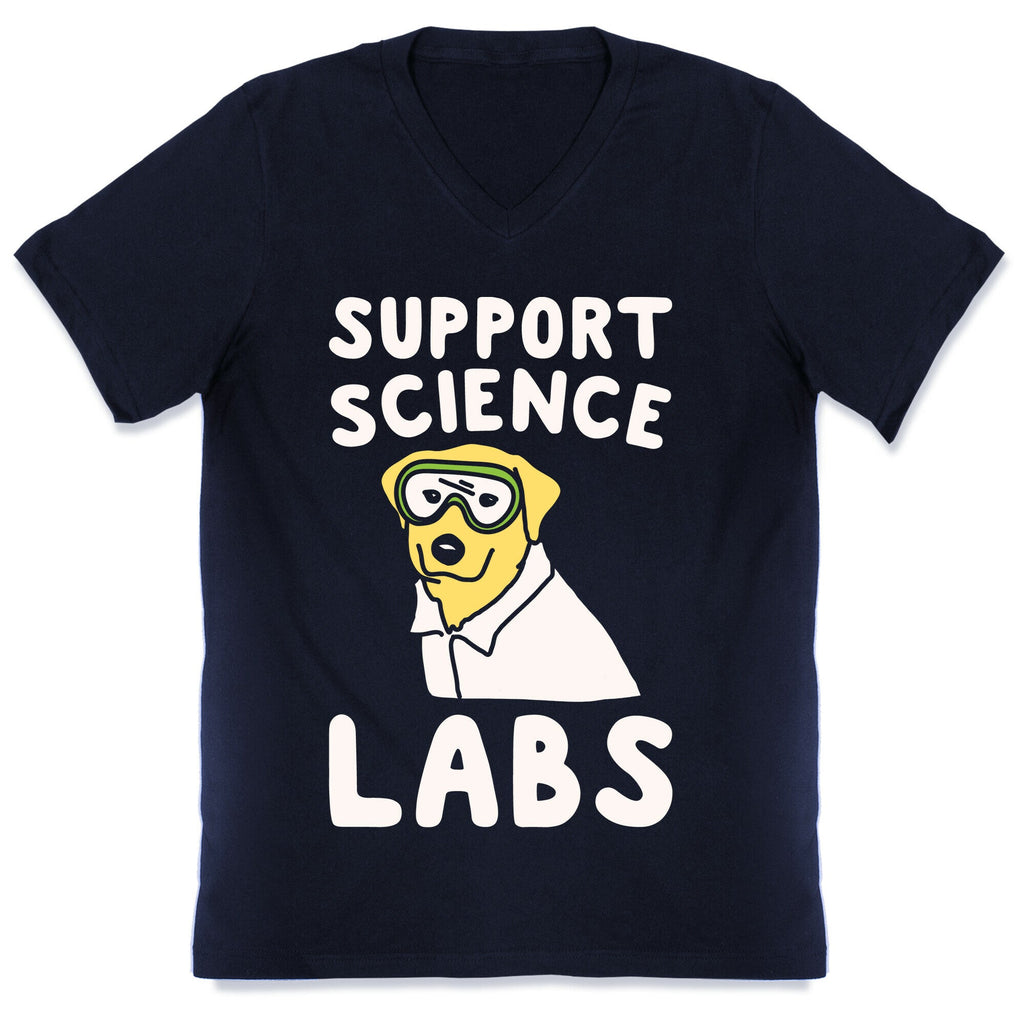 Support Science Labs White Print V-Neck