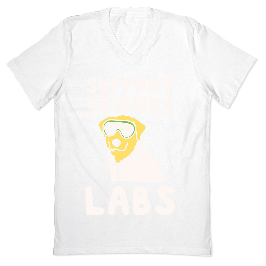 Support Science Labs White Print V-Neck