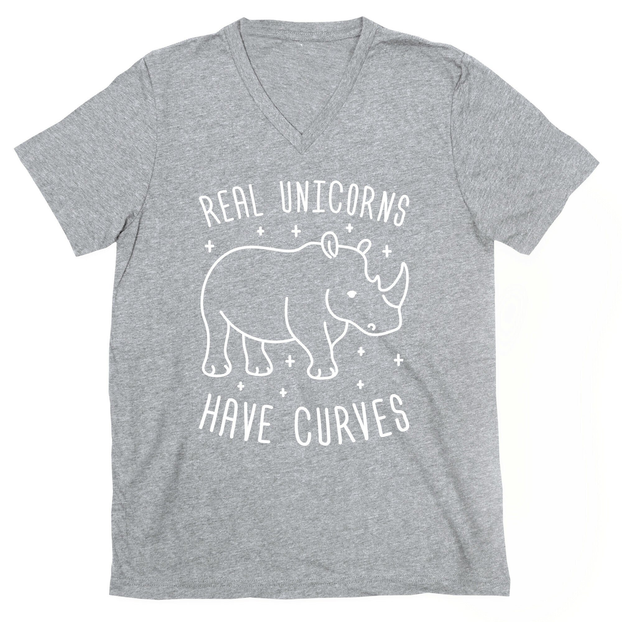 Real Unicorns Have Curves (Rhino) V-Neck