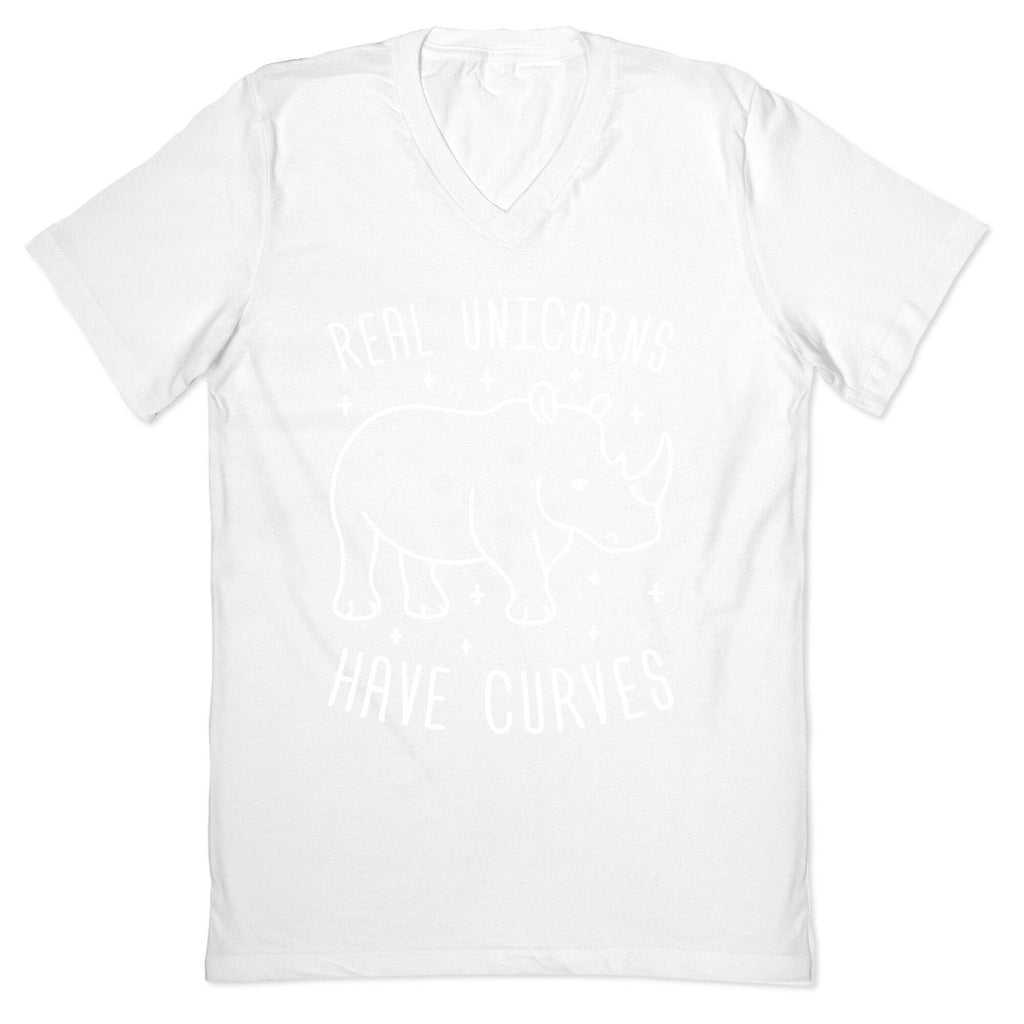 Real Unicorns Have Curves (Rhino) V-Neck