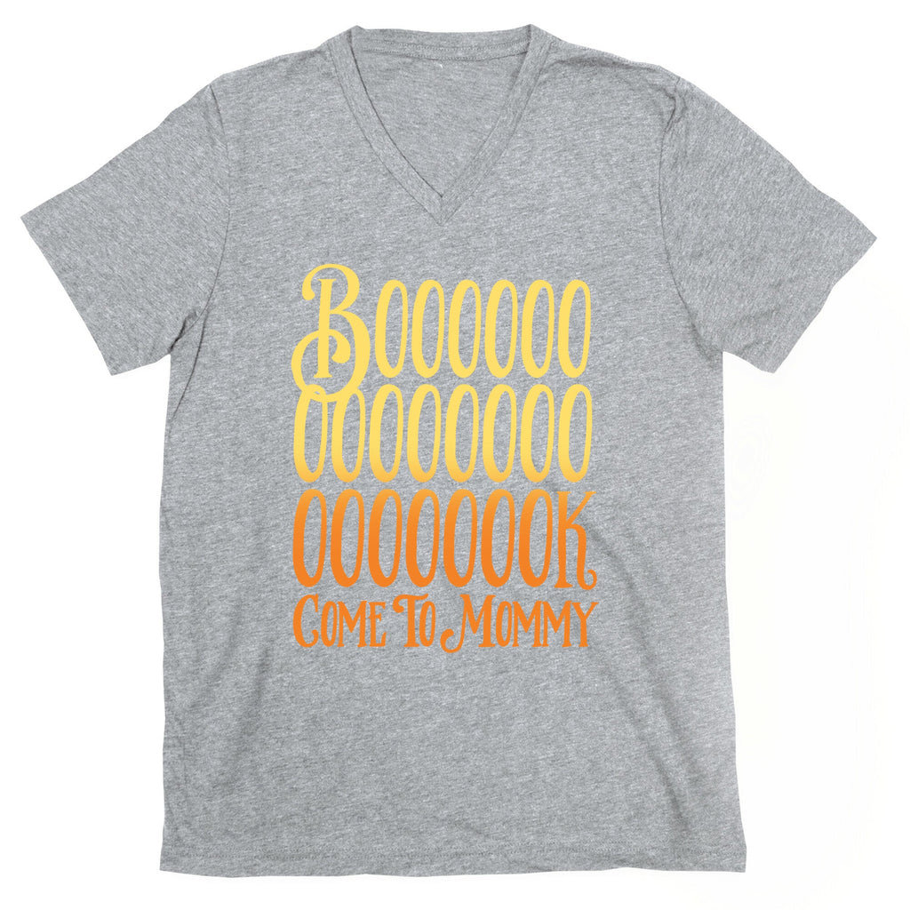 Book Come To Mommy Parody White Print V-Neck