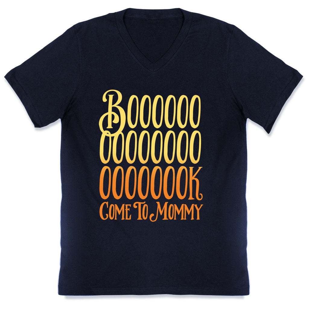 Book Come To Mommy Parody White Print V-Neck