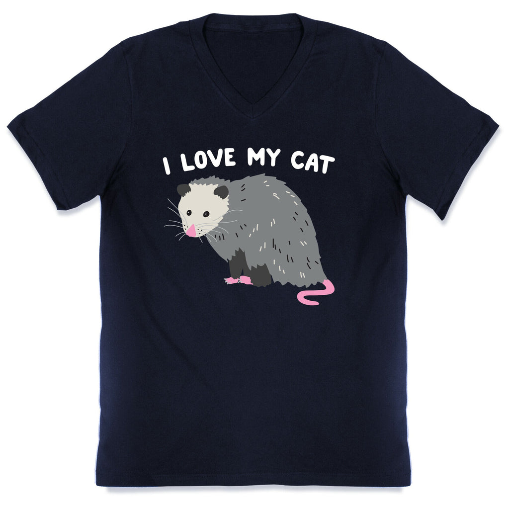 I Love My Cat Opossum V-Neck