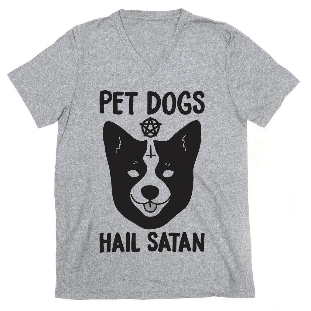 Pet Dogs Hail Satan Corgi V-Neck