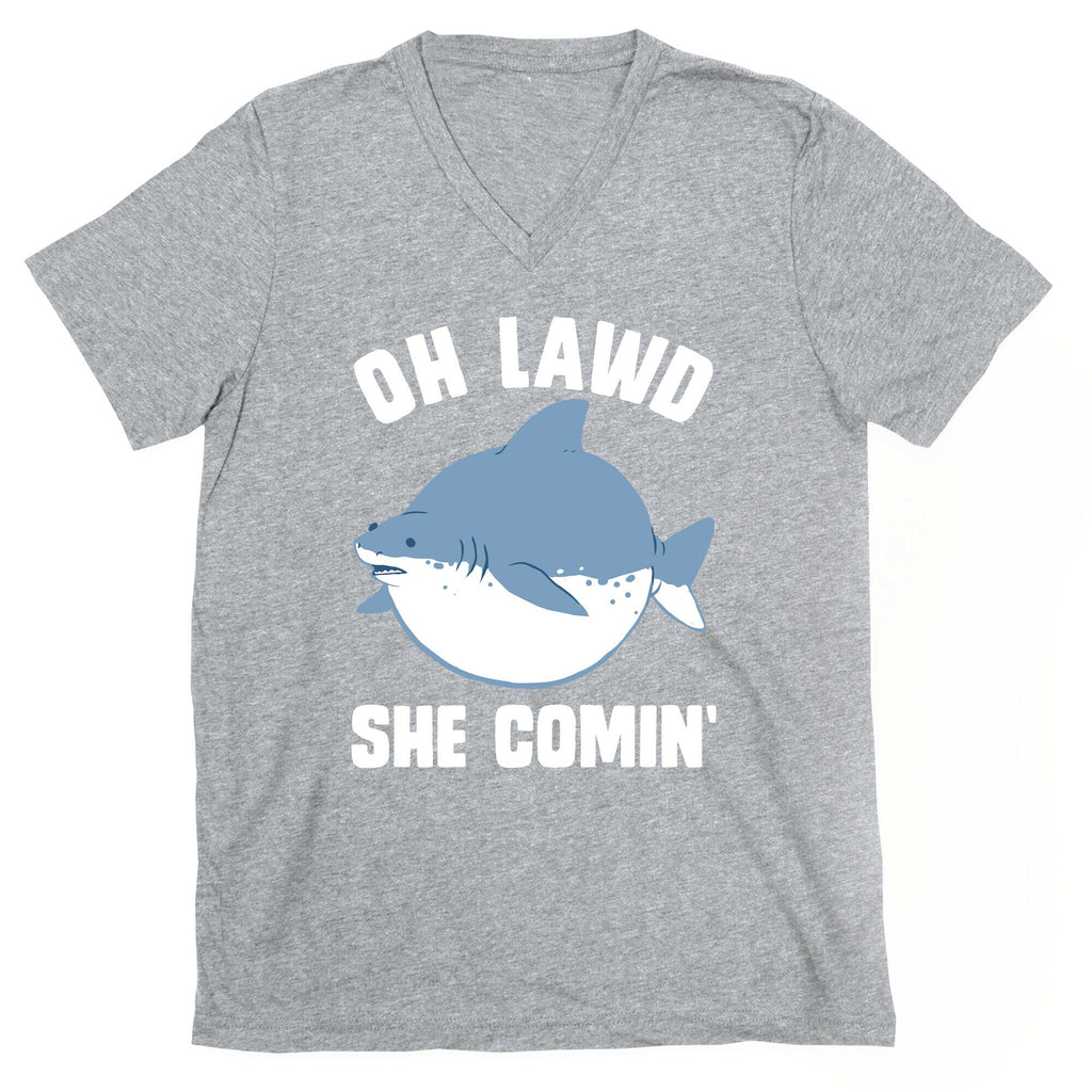 Oh Lawd She Comin' Shark V-Neck