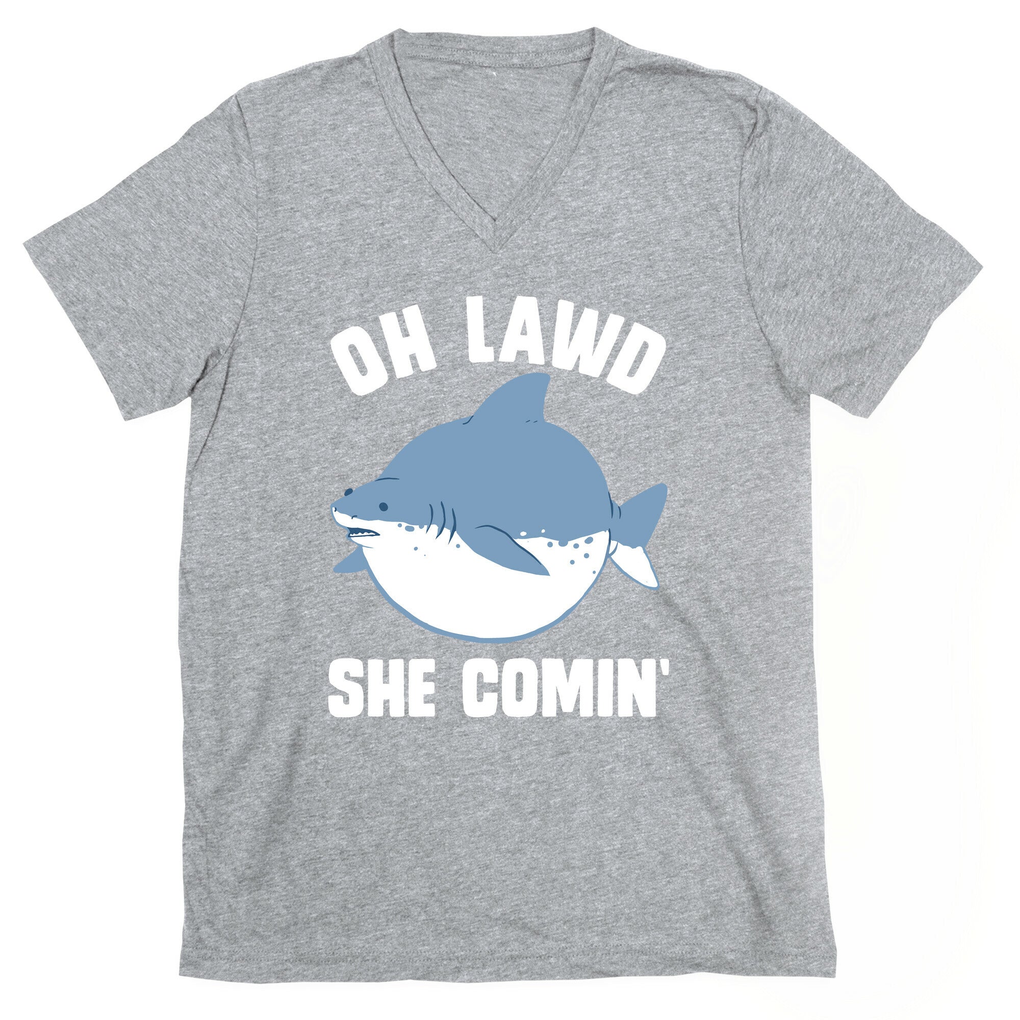 Oh Lawd She Comin' Shark V-Neck