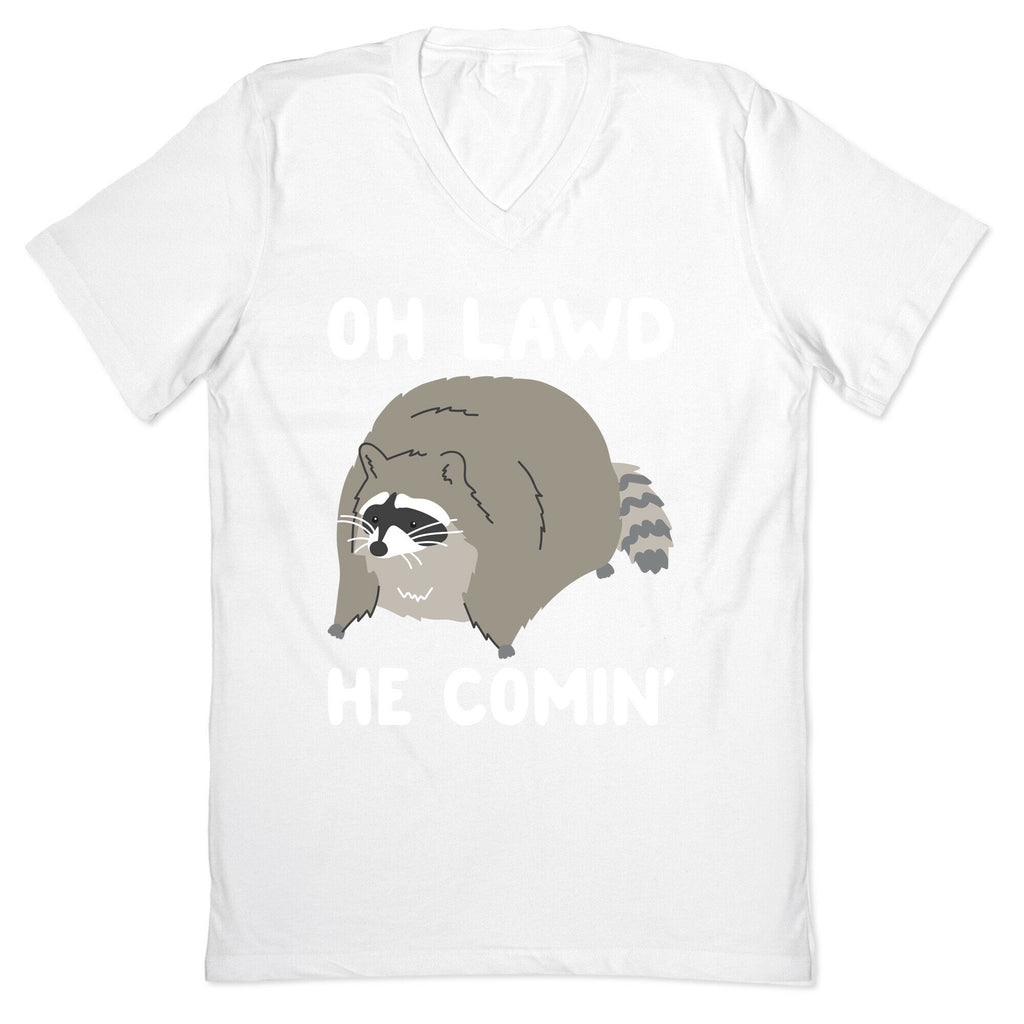 Oh Lawd He Comin' Raccoon V-Neck