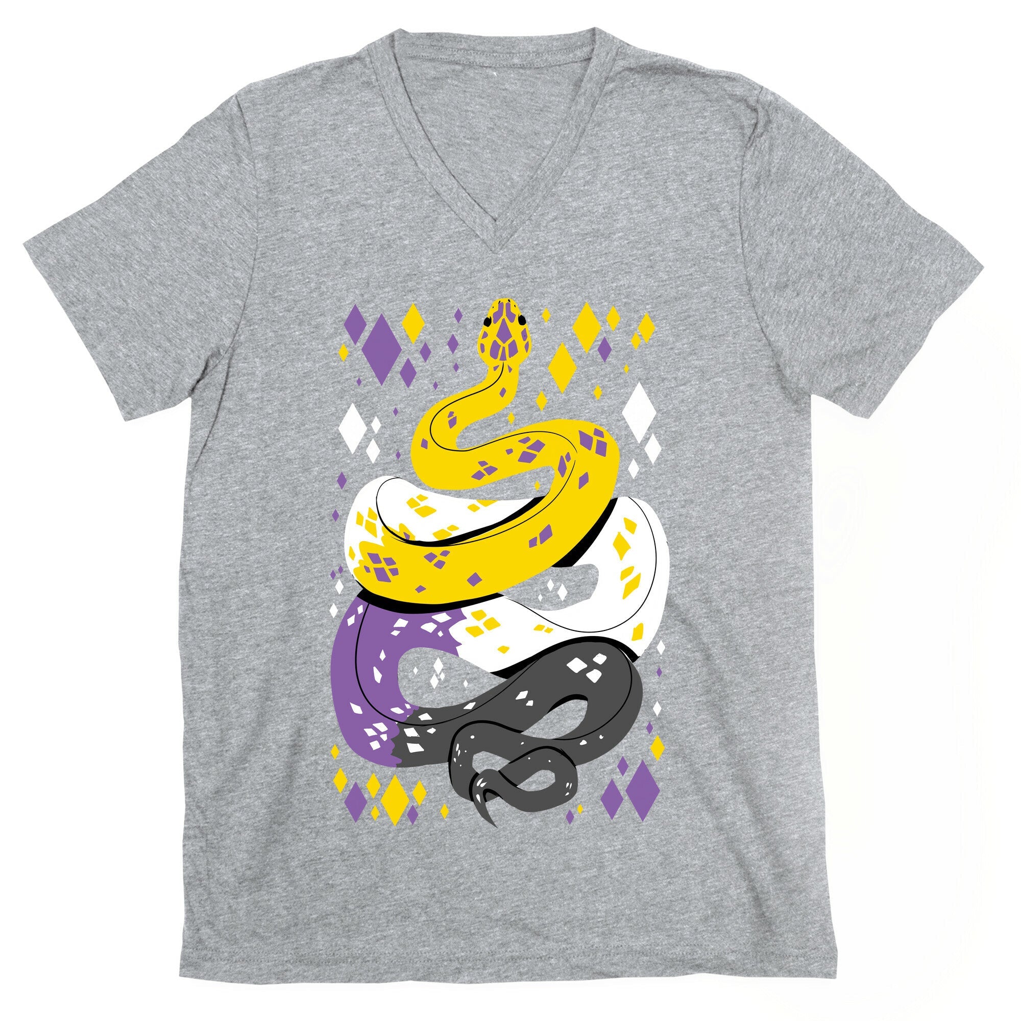 Pride Snakes: Non-binary V-Neck