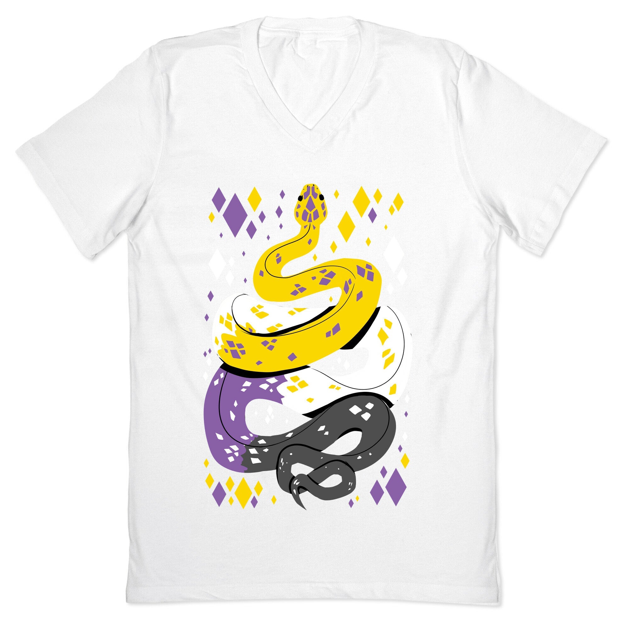 Pride Snakes: Non-binary V-Neck