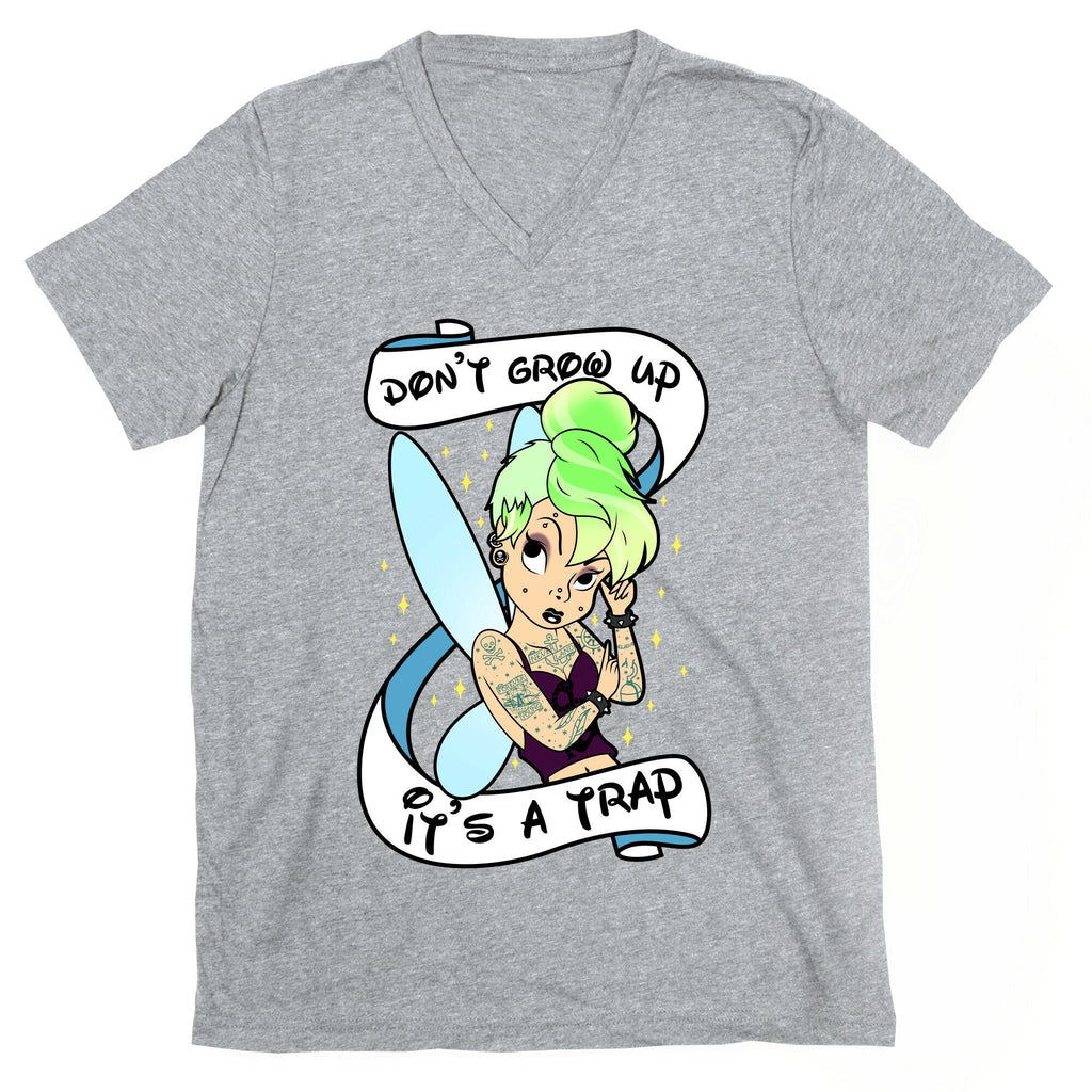 Punk Tinkerbell (Don't Grow Up It's A Trap) V-Neck