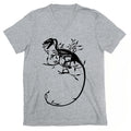 Floral Dinosaur V-Neck