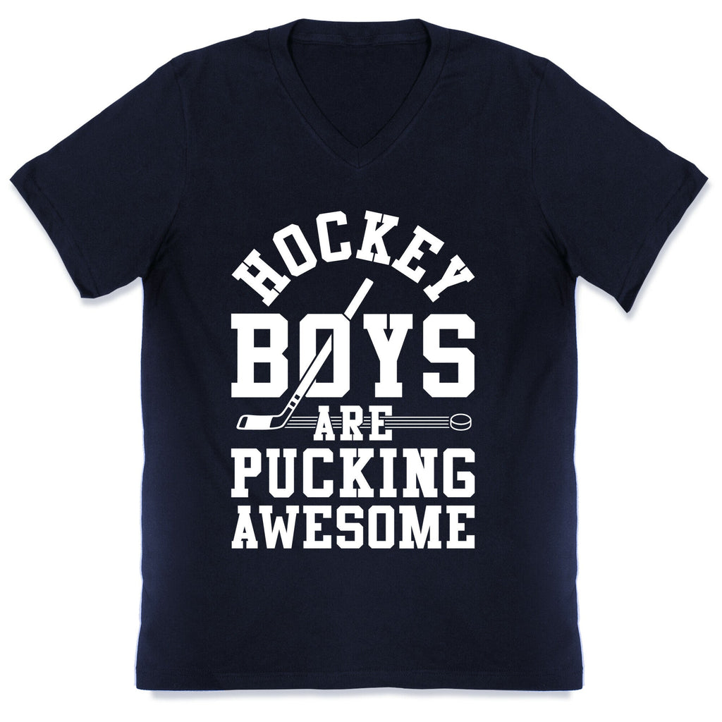 Hockey Boys Are Pucking Awesome V-Neck