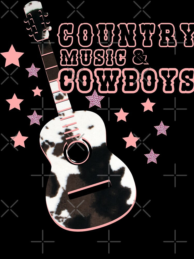 Country Music & Cowboys With Stars and Guitar by handsoftime2020