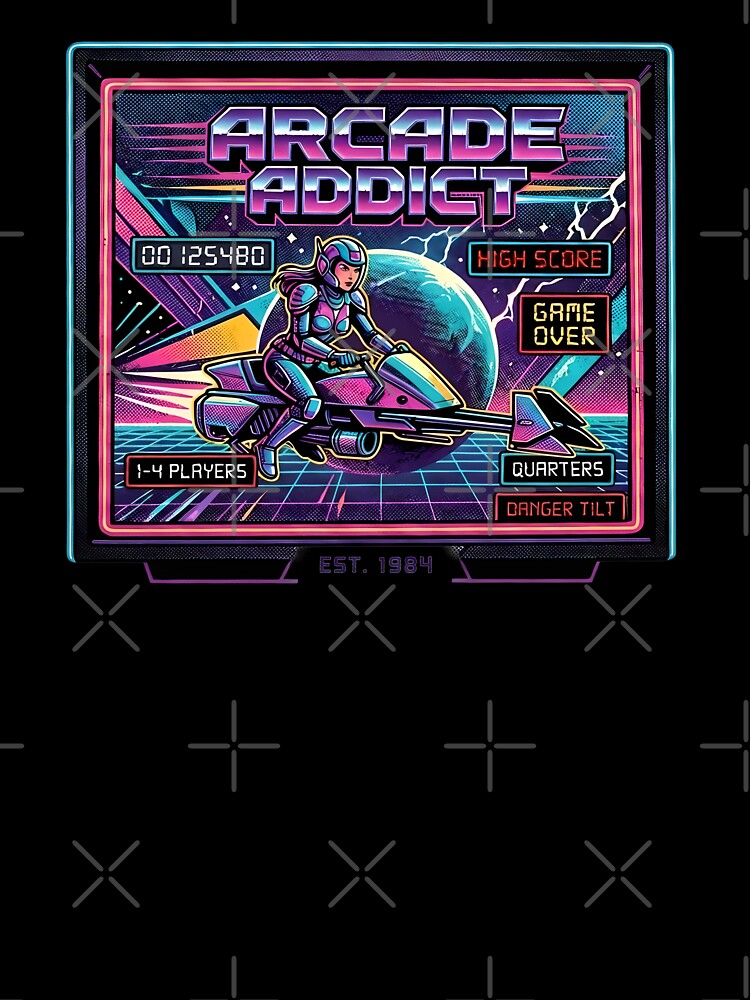 Arcade Gaming Addict Retro Vintage Design by Monocromo Shop