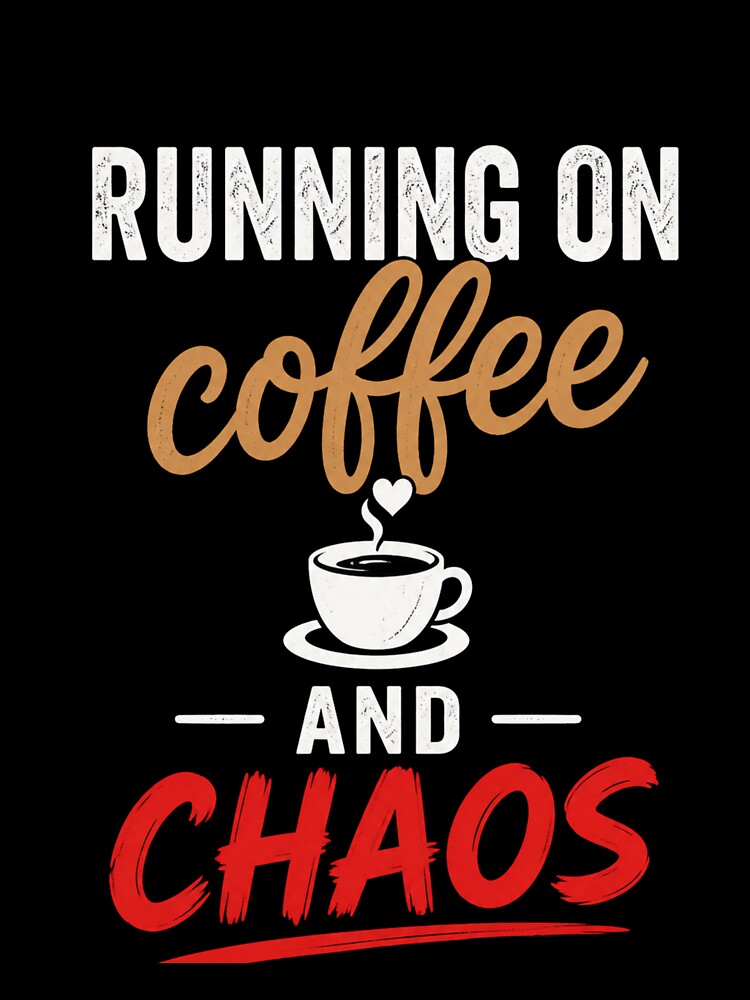 Running on Coffee and Chaos Shirt – Funny Coffee Lover Gift – Sarcastic Humor Tee – Caffeine Quote by Redline Rural