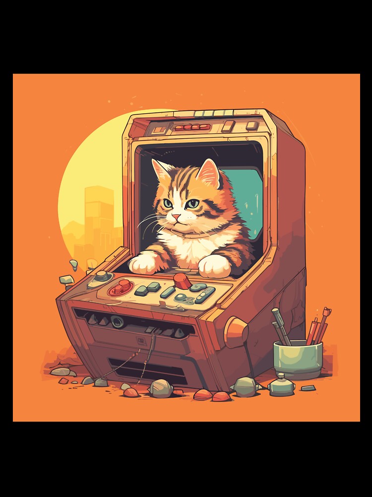 Cat in a retro game by Jabuticabaeyes