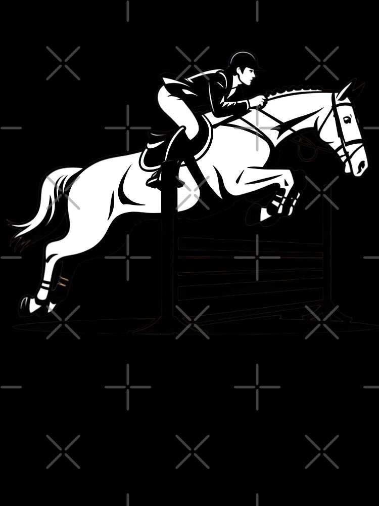 Equestrian Show Jumping Horse Rider Silhouette Clean Minimal Sport Design by WearVerse440