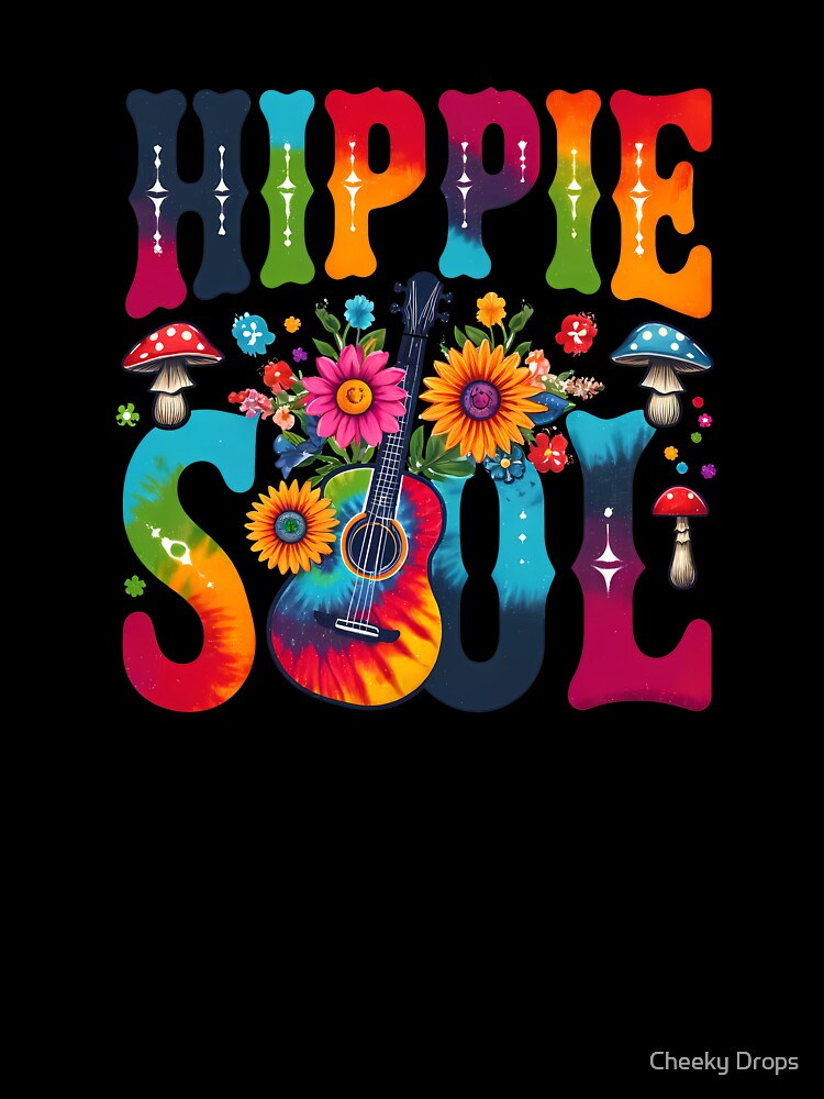 Hippie Soul Boho Guitar Flower Power by Cheeky Drops
