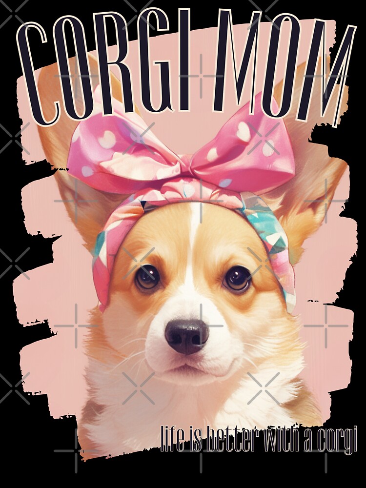 Corgi with big ribbon, corgi mom, big ribbon, gift, corgi, corgi lover, dog, dog lover, pet, message by aniMo Japan