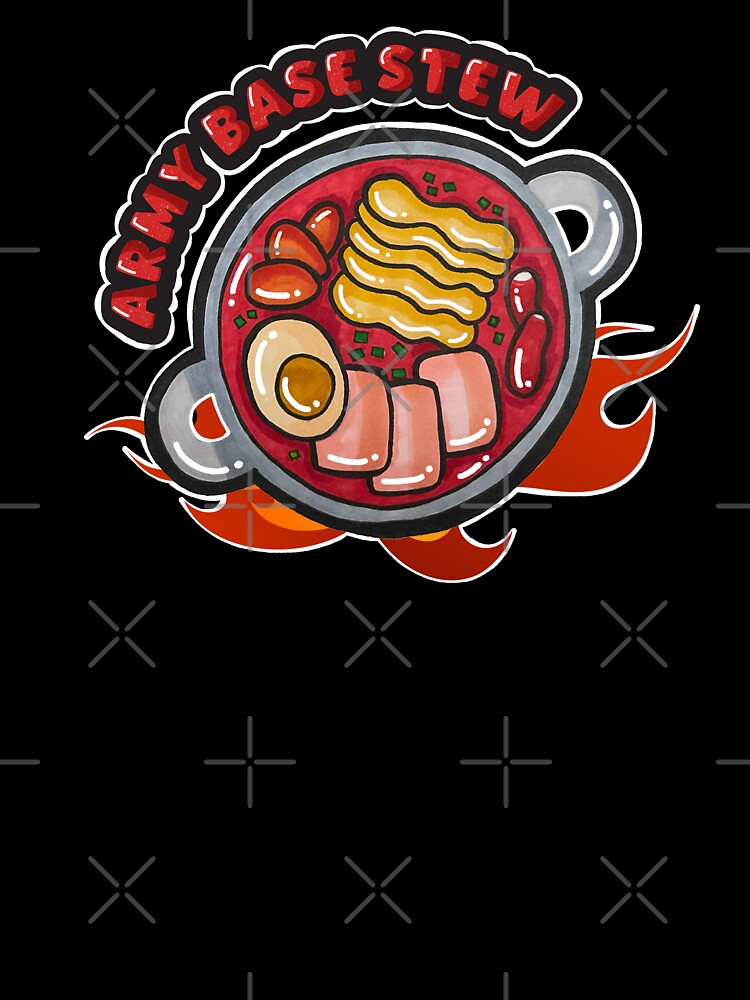 Spicy Korean Ramen Army Base Stew Hand Drawn Kawaii Doodle Art by lazypencil.art