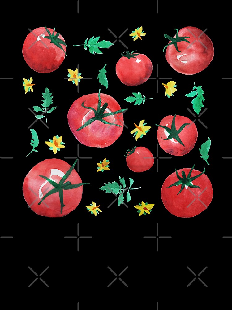 Cute Summer Watercolor Tomato Pattern Tomato Girl Aesthetic by tanjica