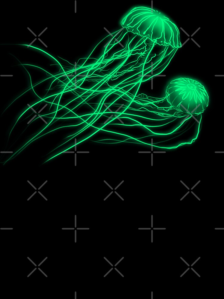 Green Neon Jellyfish by Onisym Design