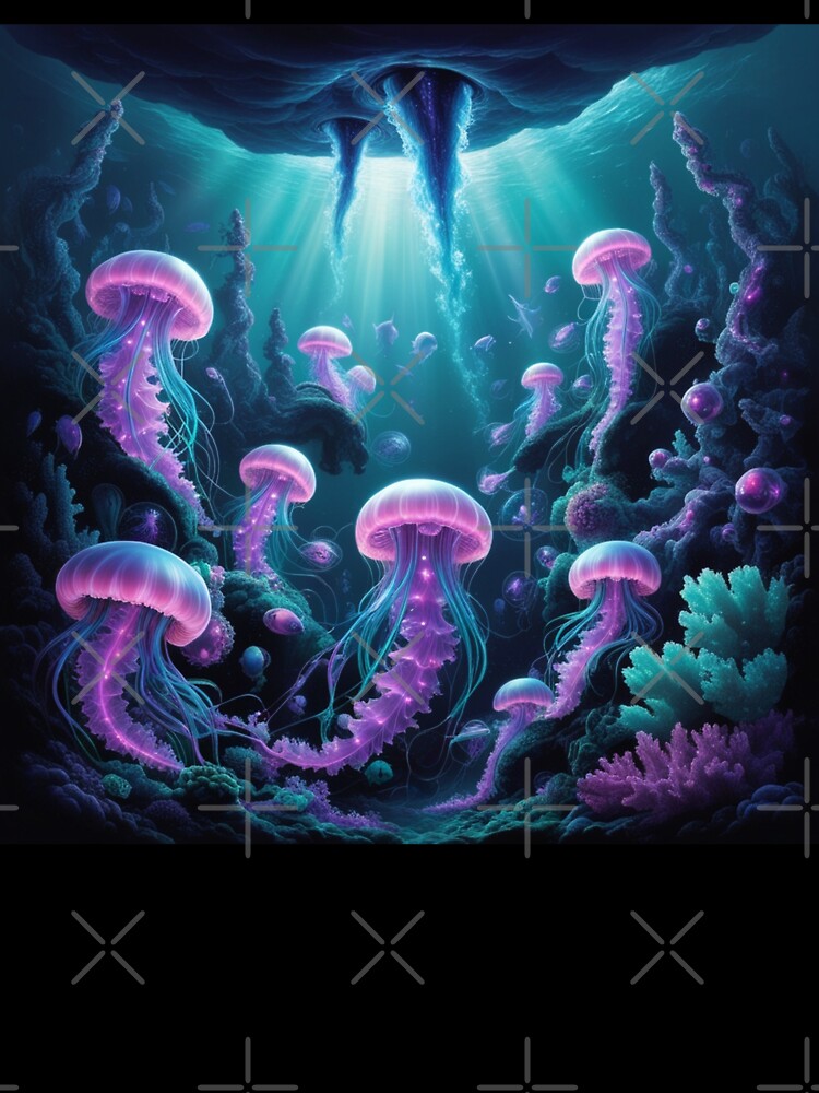 Mystic Purple Jellyfish Deep Sea Glow by Bilikaru