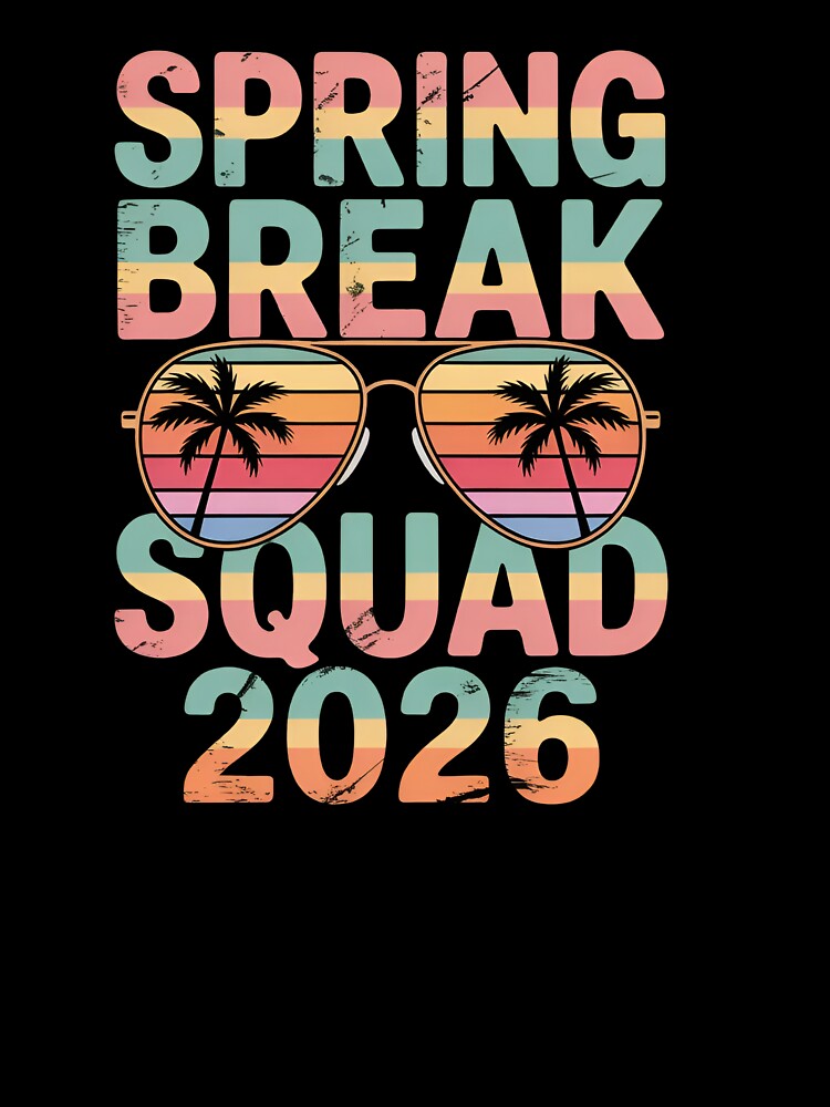 Spring Break Squad 2026, Retro Sunset Palm Trees Vacation Trip Matching Group by Zizo-DR44
