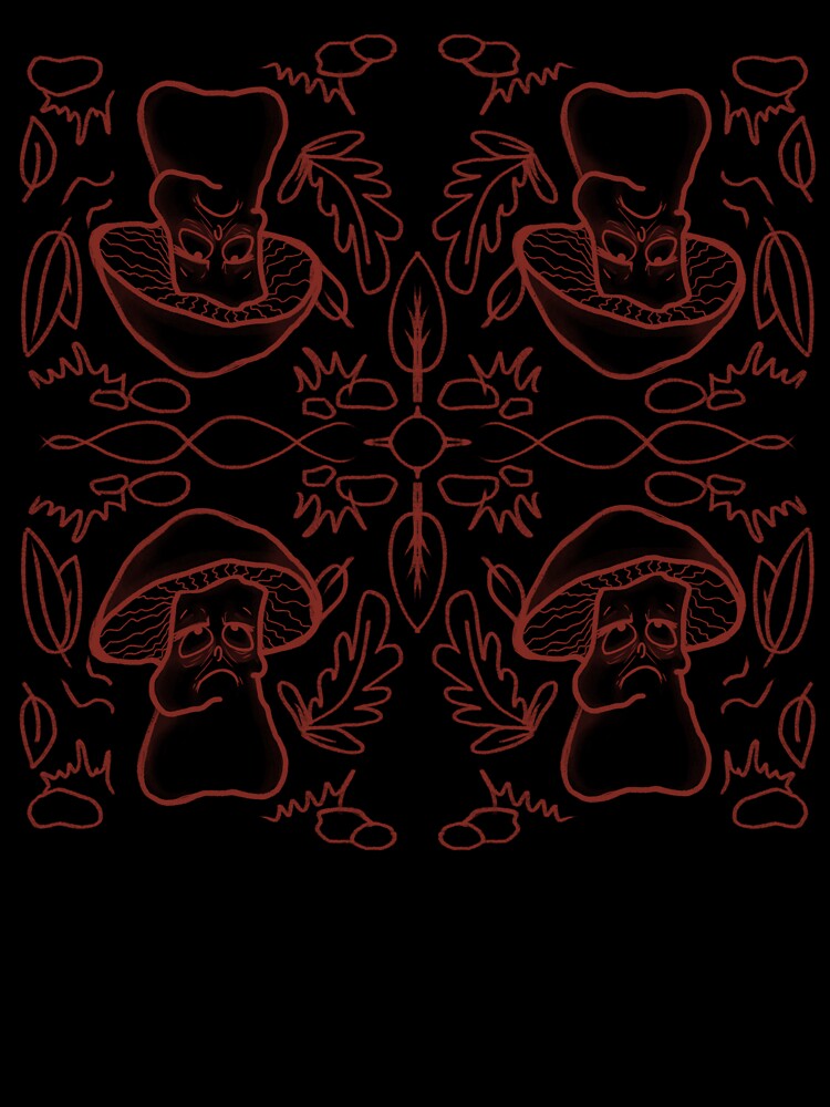 Sad Mushroom Pattern Cute Melancholy Characters by Pryhozha