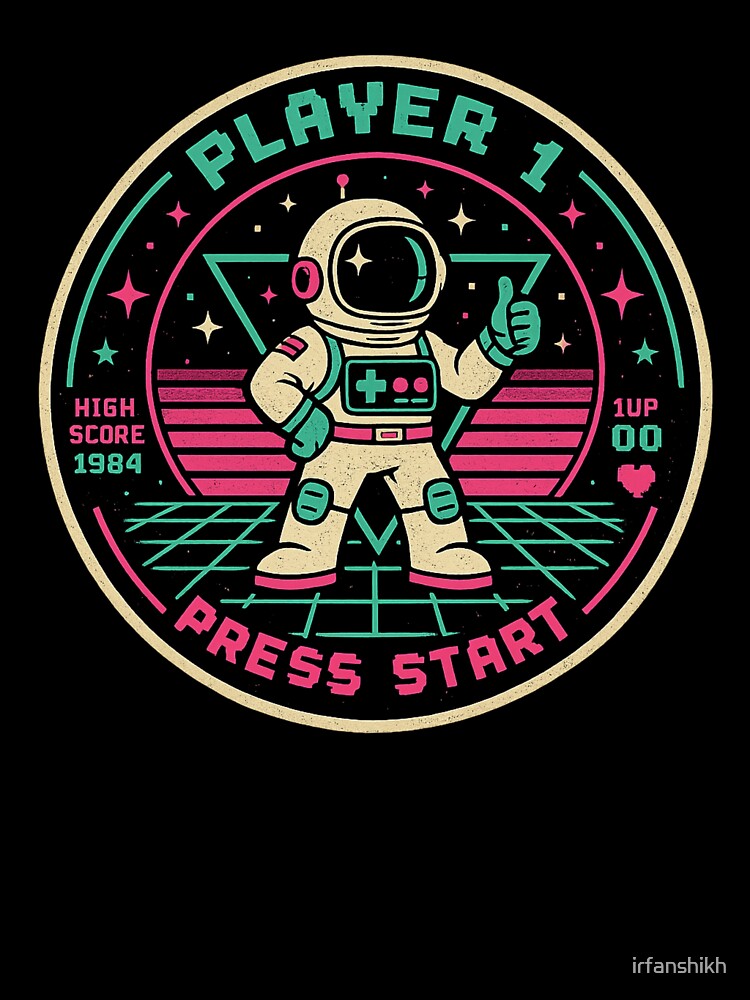 Astronaut Player 1 High Score Arcade - Retro Gaming by irfanshikh