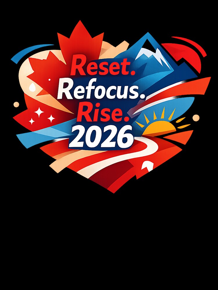 Reset Refocus Rise 2026 – New Year's Motivation T-shirt Canada | Goal for Success by mocci10