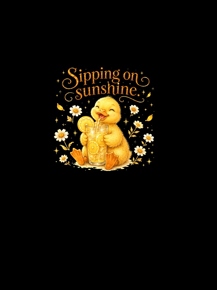 Cute Duck Sipping Lemonade Sunshine Sunset Picnic by AQUILAKREO