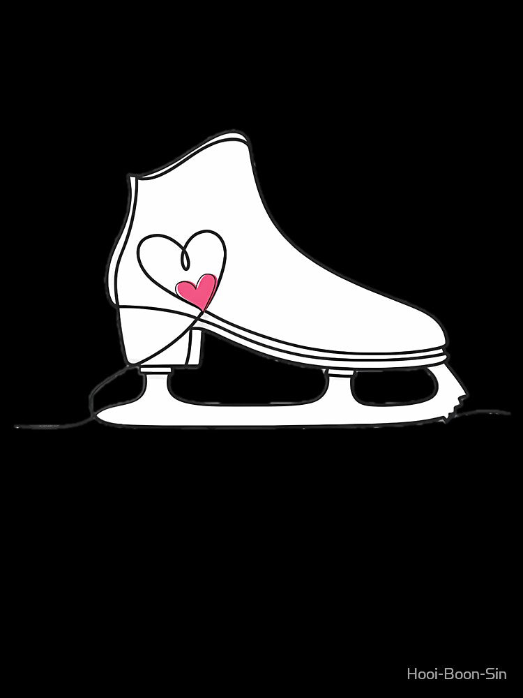 Minimalist Ice Skate Line Art – Elegant Skating Boot Design by Hooi-Boon-Sin