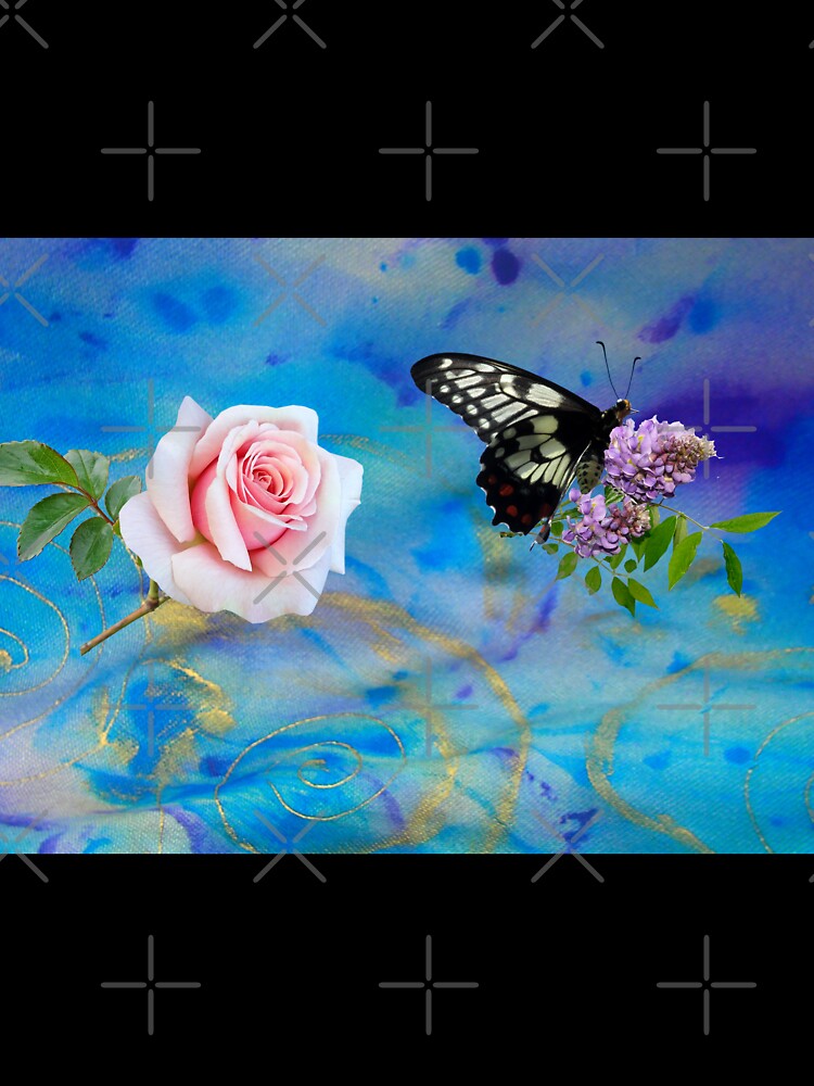 Soft Rose butterfly textile art by Aquila Light Pictures