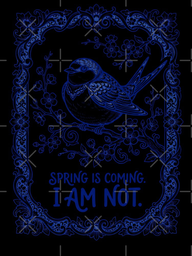 Blue Willow Porcelain - Funny Sarcastic Bird Introvert Meme by SplashTastic