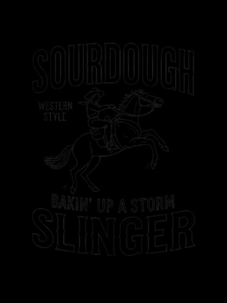 Sourdough Slinger Western Style — Funny Baking Line Art Cowboy Illustration by Colorful-Garden