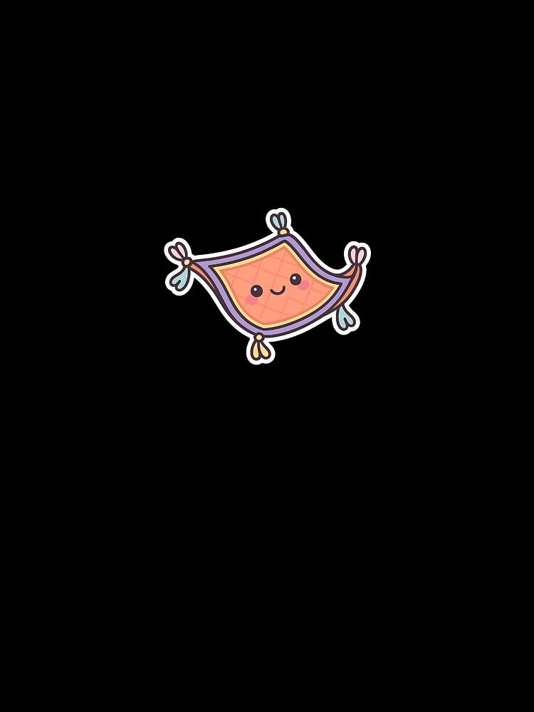 Kawaii flying carpet sticker – magical adventure companion by ClipVictuumArts