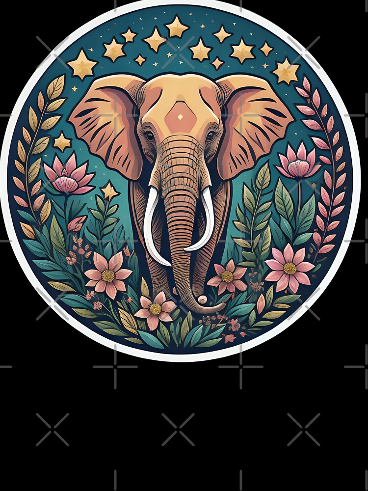 African bush elephan surrounded by pink flowers by WildStudiio