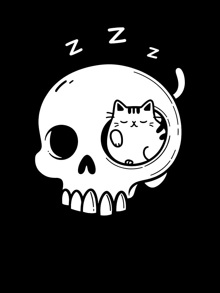 Sleeping Cat in Skull by Kina-design