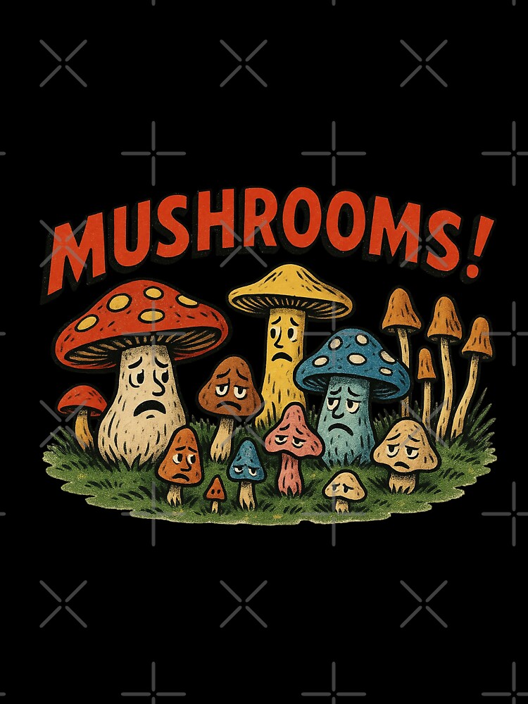 Sad Mushrooms Retro Comic – Vintage Fungi Illustration by The Devil's Bargain