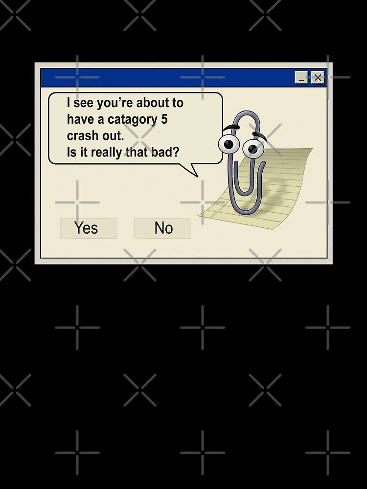 Retro 90s Nostalgic paperclip AI assistant Crash Out Meme by SeriouslyArtistical
